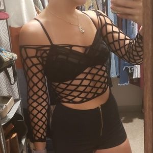 Fishnet crop top